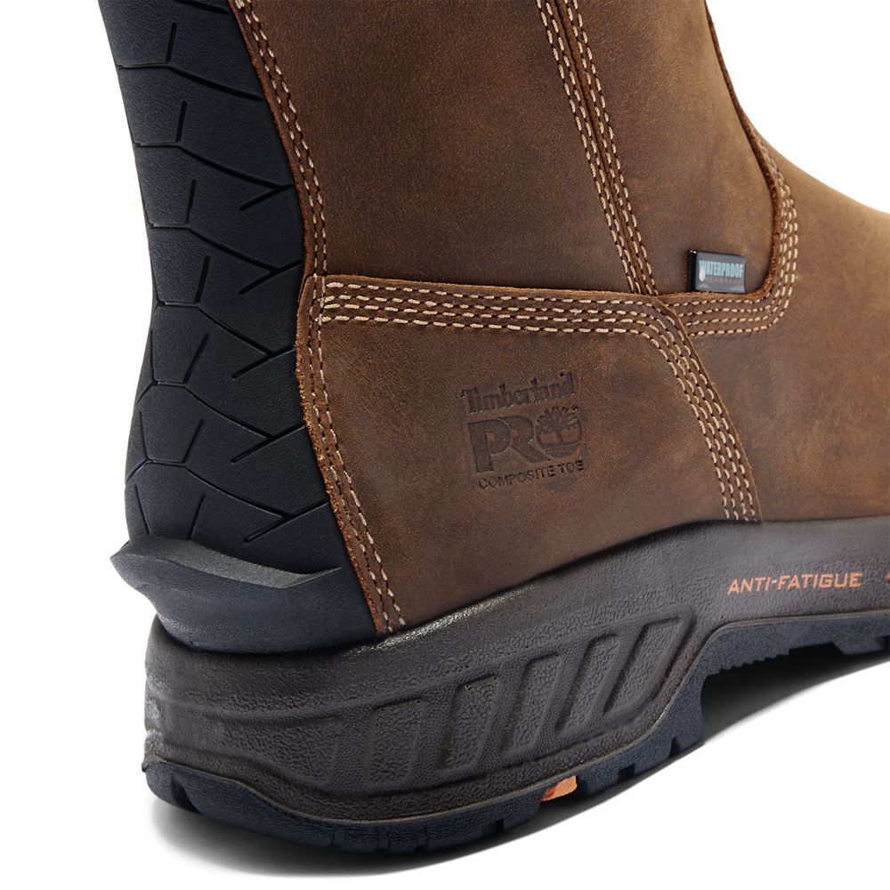 Timberland Mens Work Boots PRO® Helix HD Comp Toe Pull-On - Brown/Black - India NA3278459